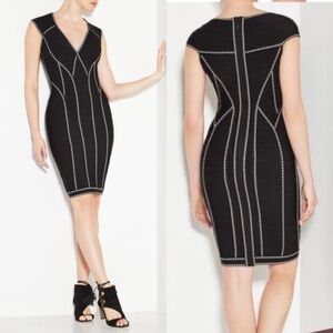 Herve Leger Silvija geometric jacquard bandage dress size XS extra small